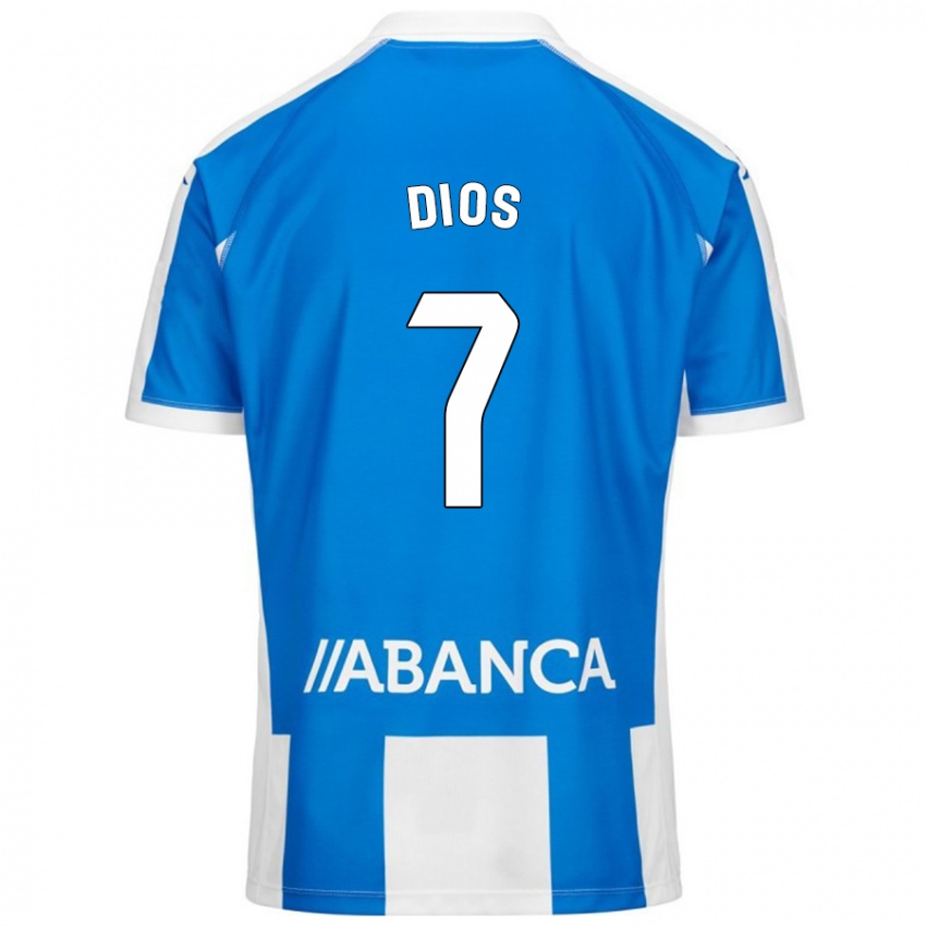 Dames Eva Dios #7 Blauw Wit Thuisshirt Thuistenue 2024/25 T-Shirt