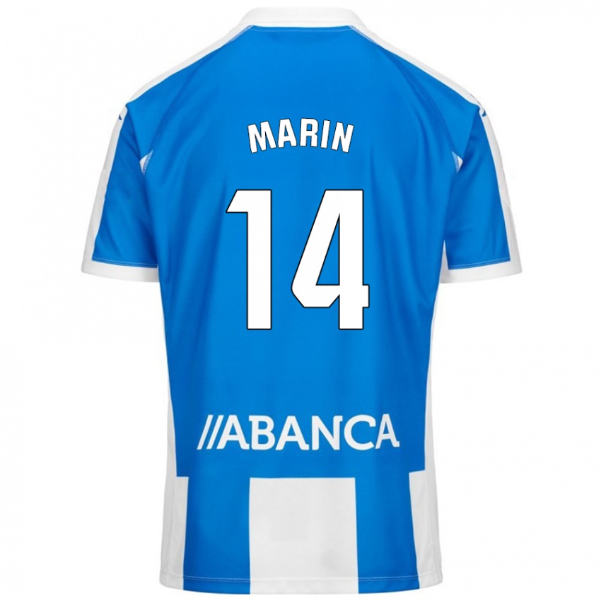 Dames Ainhoa Marín #14 Blauw Wit Thuisshirt Thuistenue 2024/25 T-Shirt