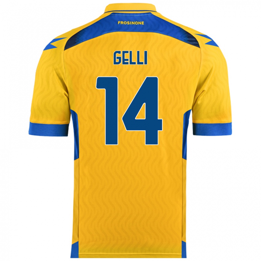 Dames Francesco Gelli #14 Geel Thuisshirt Thuistenue 2024/25 T-Shirt