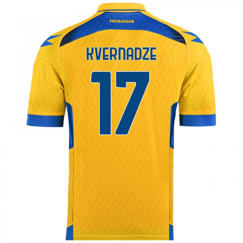 Dames Giorgi Kvernadze #17 Geel Thuisshirt Thuistenue 2024/25 T-Shirt