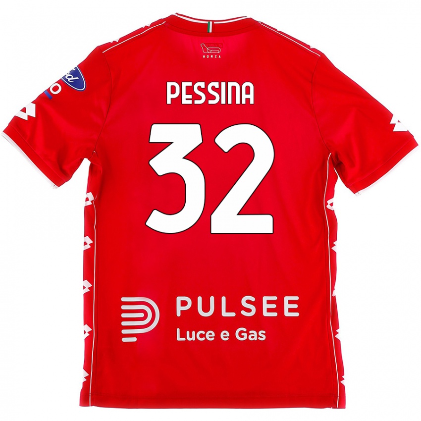 Dames Matteo Pessina #32 Rood Wit Thuisshirt Thuistenue 2024/25 T-Shirt