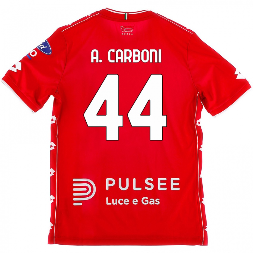 Dames Andrea Carboni #44 Rood Wit Thuisshirt Thuistenue 2024/25 T-Shirt