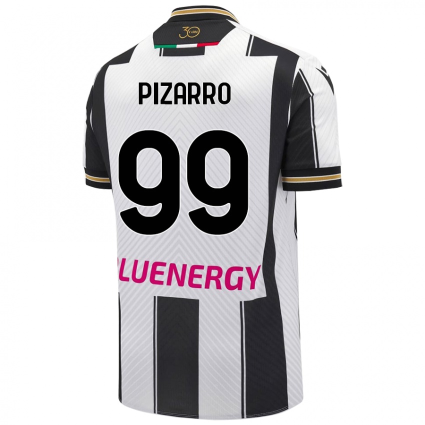 Dames Damián Pizarro #99 Wit Zwart Thuisshirt Thuistenue 2024/25 T-Shirt