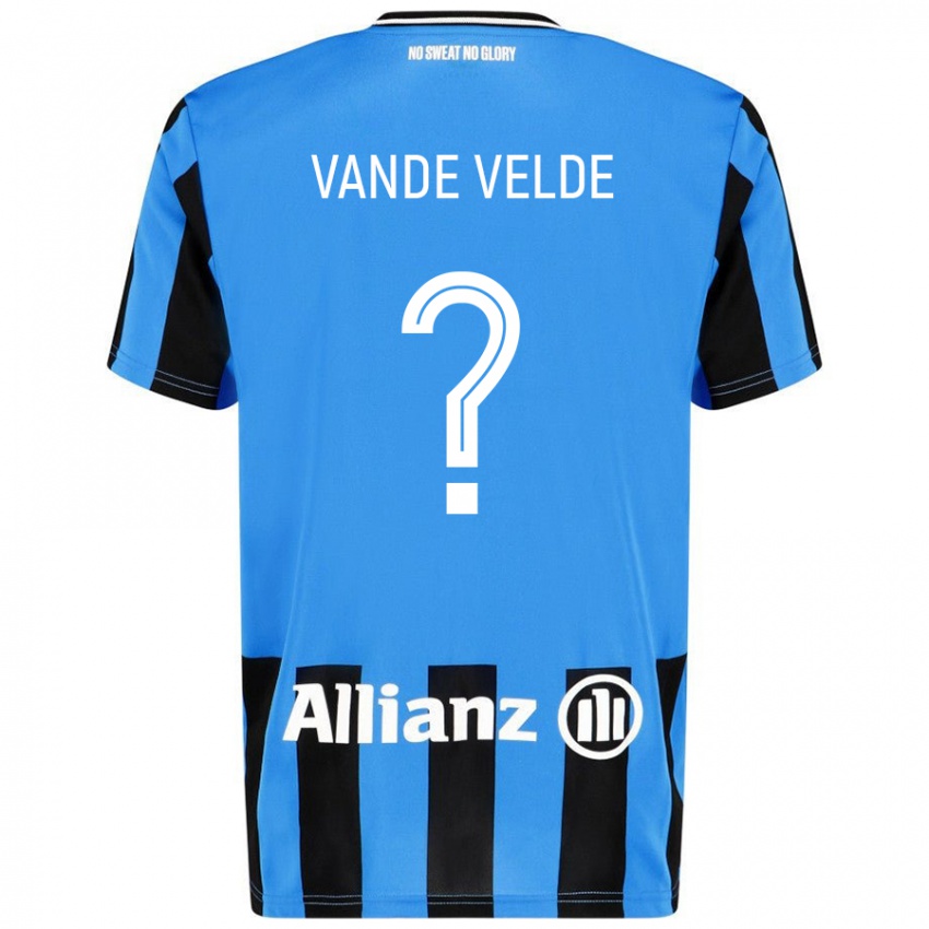 Dames Chloé Vande Velde #0 Hemelsblauw Zwart Thuisshirt Thuistenue 2024/25 T-Shirt