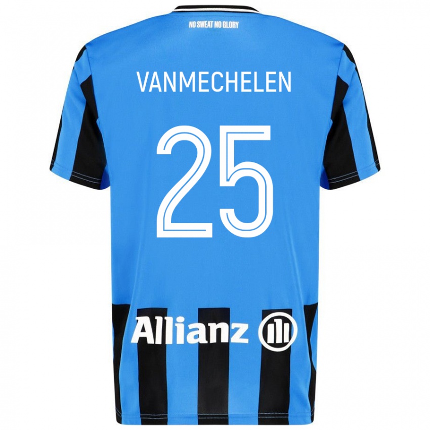 Dames Davinia Vanmechelen #25 Hemelsblauw Zwart Thuisshirt Thuistenue 2024/25 T-Shirt