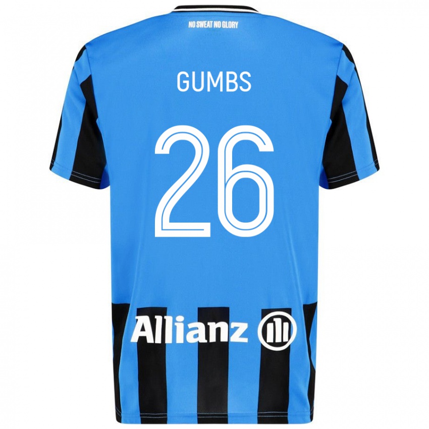 Dames Aisse Gumbs #26 Hemelsblauw Zwart Thuisshirt Thuistenue 2024/25 T-Shirt