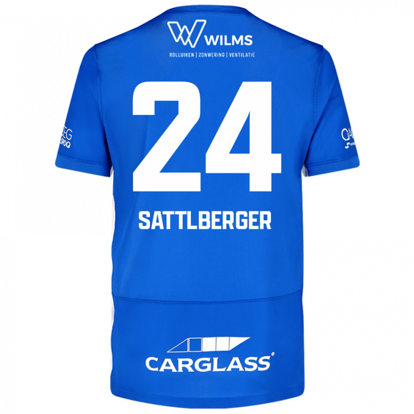 Dames Nikolas Sattlberger #24 Blauw Thuisshirt Thuistenue 2024/25 T-Shirt