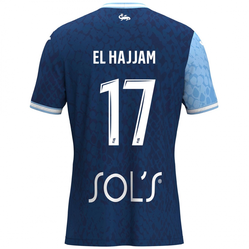 Dames Oualid El Hajjam #17 Hemelsblauw Donkerblauw Thuisshirt Thuistenue 2024/25 T-Shirt