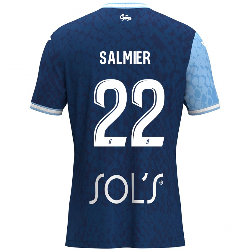 Dames Yoann Salmier #22 Hemelsblauw Donkerblauw Thuisshirt Thuistenue 2024/25 T-Shirt