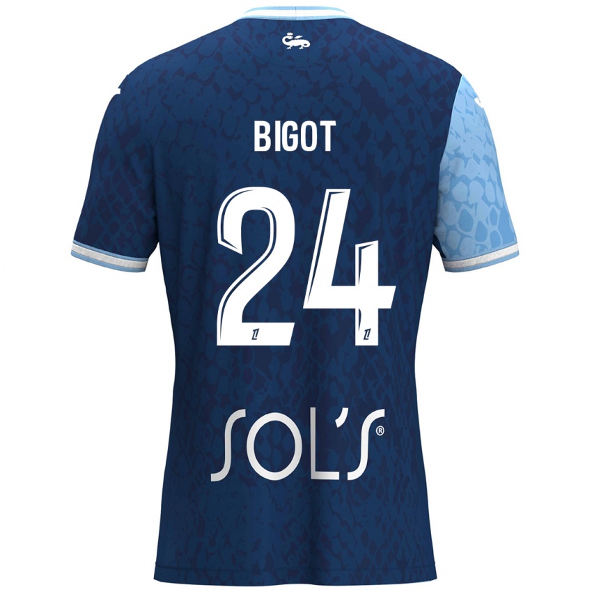 Dames Maureen Bigot #24 Hemelsblauw Donkerblauw Thuisshirt Thuistenue 2024/25 T-Shirt