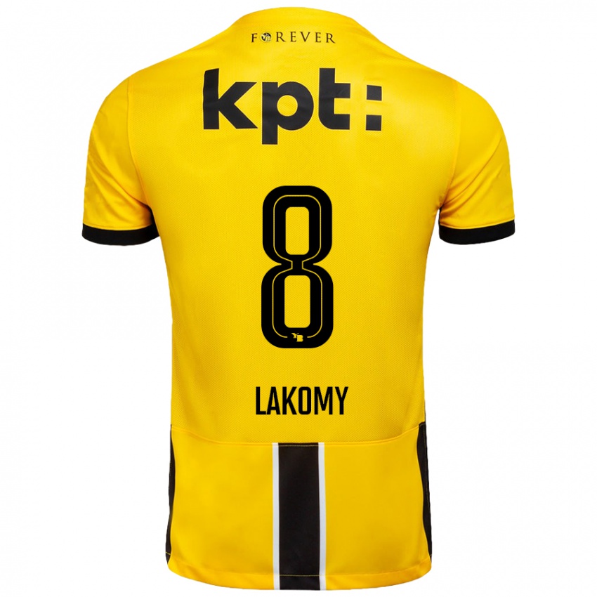 Dames Lukasz Lakomy #8 Geel Zwart Thuisshirt Thuistenue 2024/25 T-Shirt