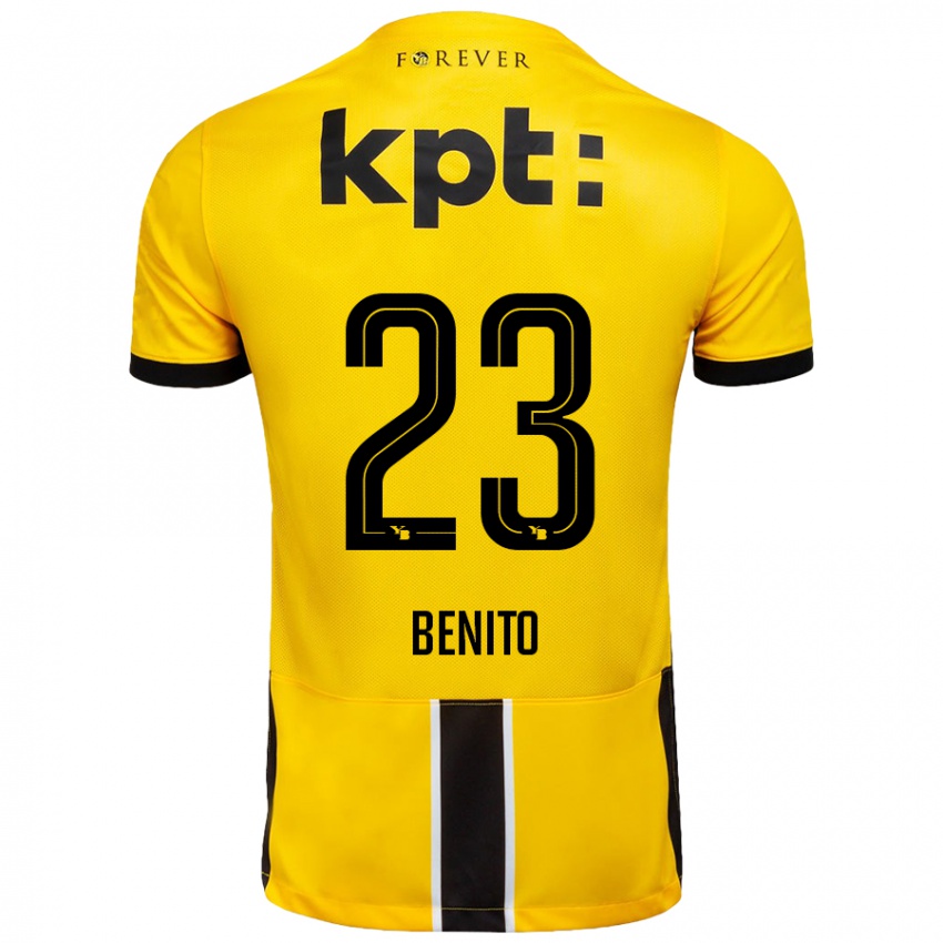 Dames Loris Benito #23 Geel Zwart Thuisshirt Thuistenue 2024/25 T-Shirt