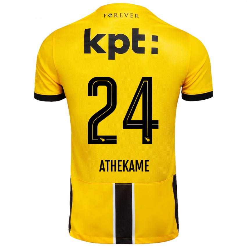 Dames Zachary Athekame #24 Geel Zwart Thuisshirt Thuistenue 2024/25 T-Shirt