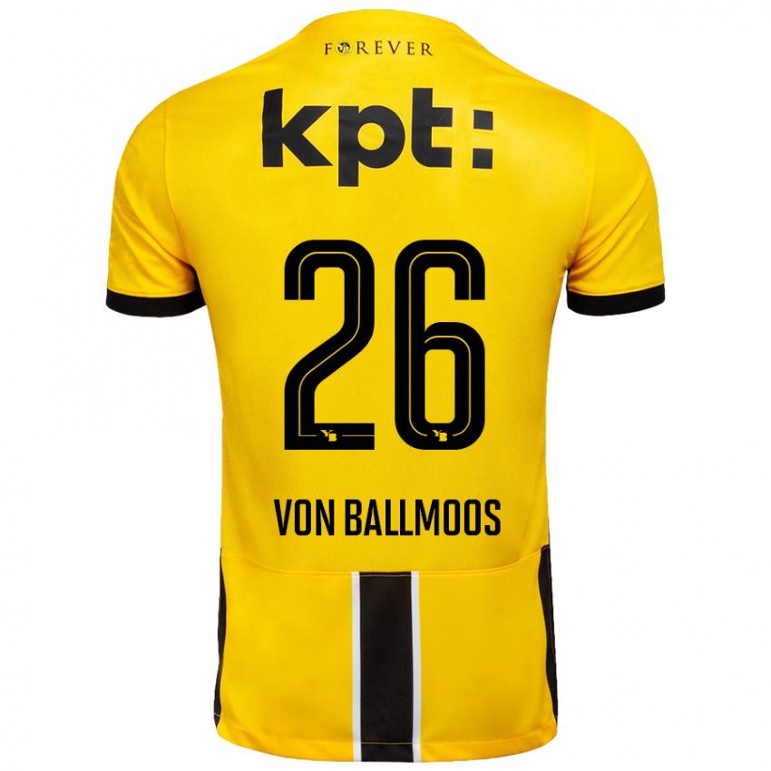 Dames David Von Ballmoos #26 Geel Zwart Thuisshirt Thuistenue 2024/25 T-Shirt