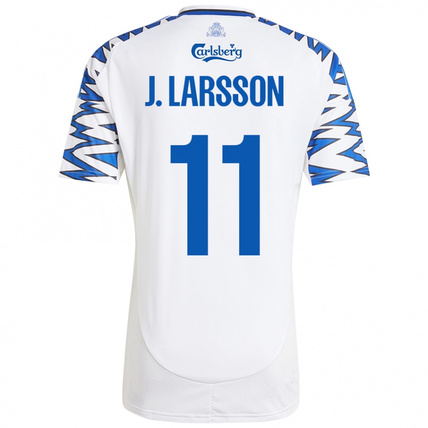 Dames Jordan Larsson #11 Wit Hemelsblauw Thuisshirt Thuistenue 2024/25 T-Shirt