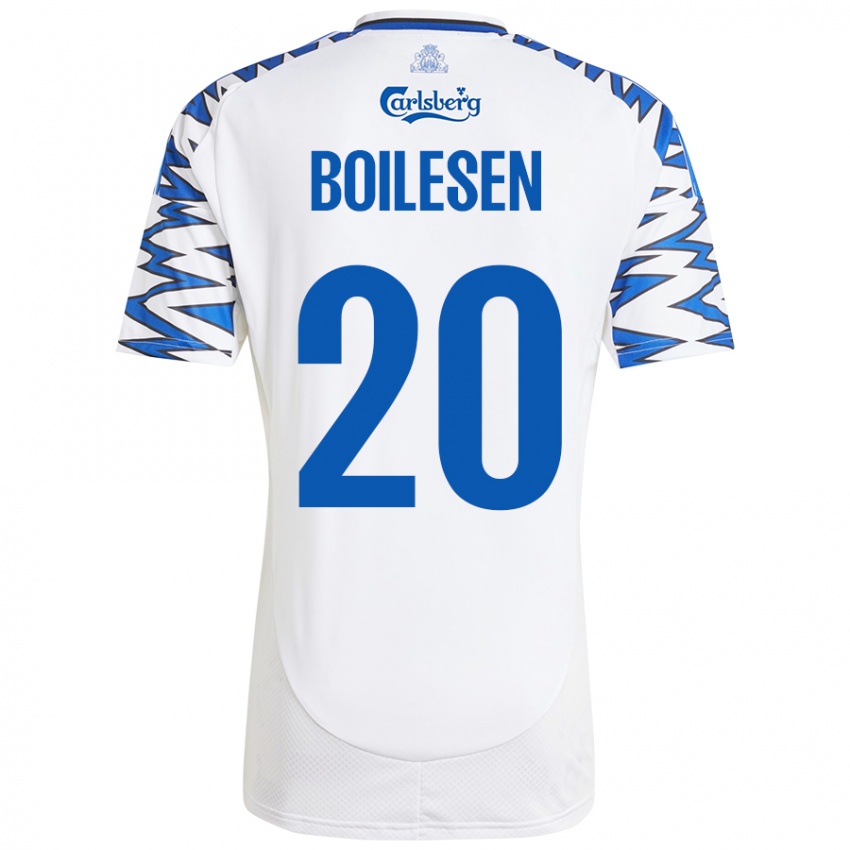 Dames Nicolai Boilesen #20 Wit Hemelsblauw Thuisshirt Thuistenue 2024/25 T-Shirt