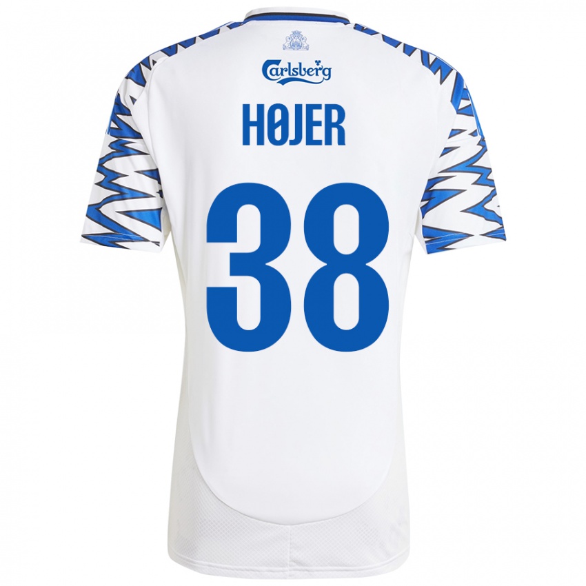 Dames Oliver Højer #38 Wit Hemelsblauw Thuisshirt Thuistenue 2024/25 T-Shirt