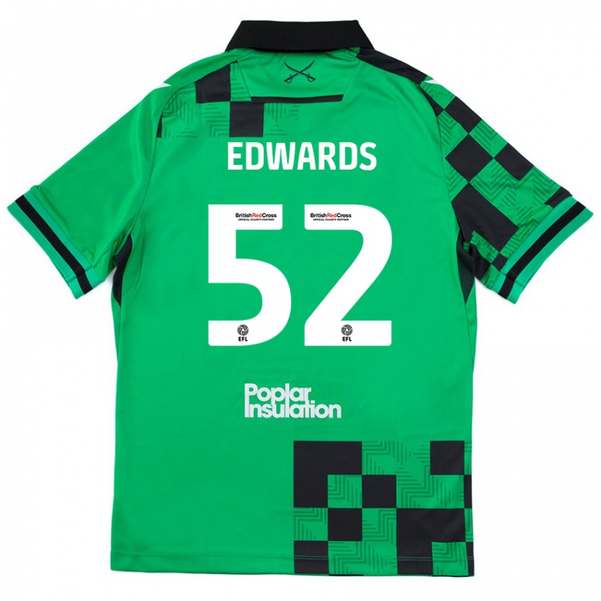 Dames Max Edwards #52 Groen Zwart Uitshirt Uittenue 2024/25 T-Shirt