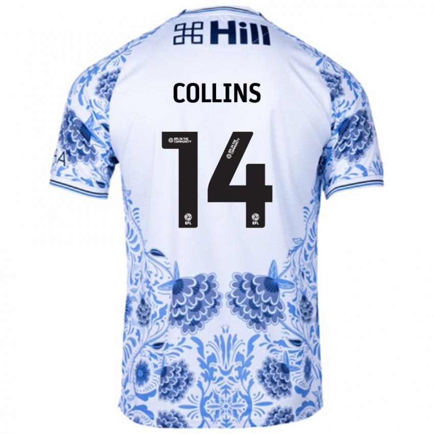 Dames Natasha Collins #14 Wit Blauw Uitshirt Uittenue 2024/25 T-Shirt