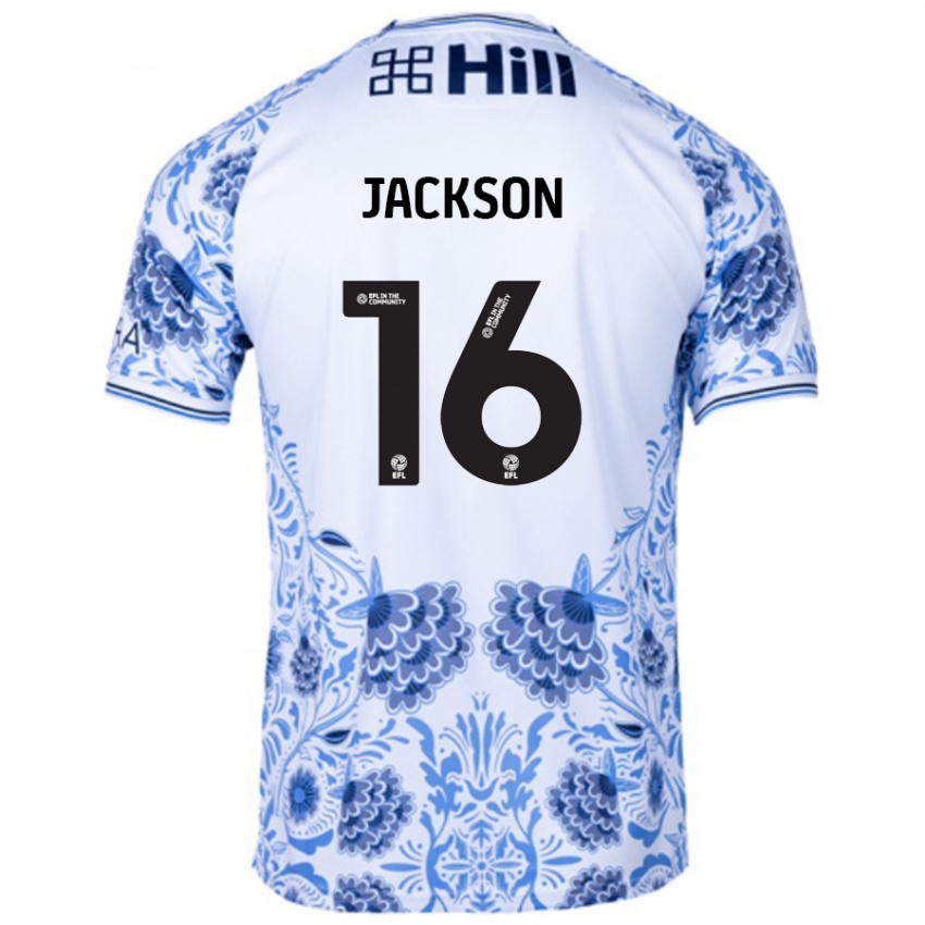 Dames Abbie Jackson #16 Wit Blauw Uitshirt Uittenue 2024/25 T-Shirt