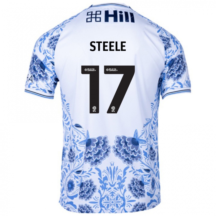 Dames Fran Steele #17 Wit Blauw Uitshirt Uittenue 2024/25 T-Shirt