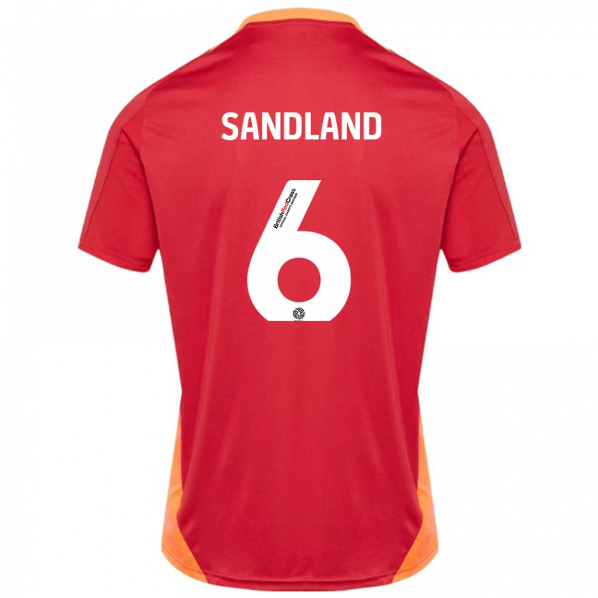 Dames Jess Sandland #6 Blauw Gebroken Wit Uitshirt Uittenue 2024/25 T-Shirt