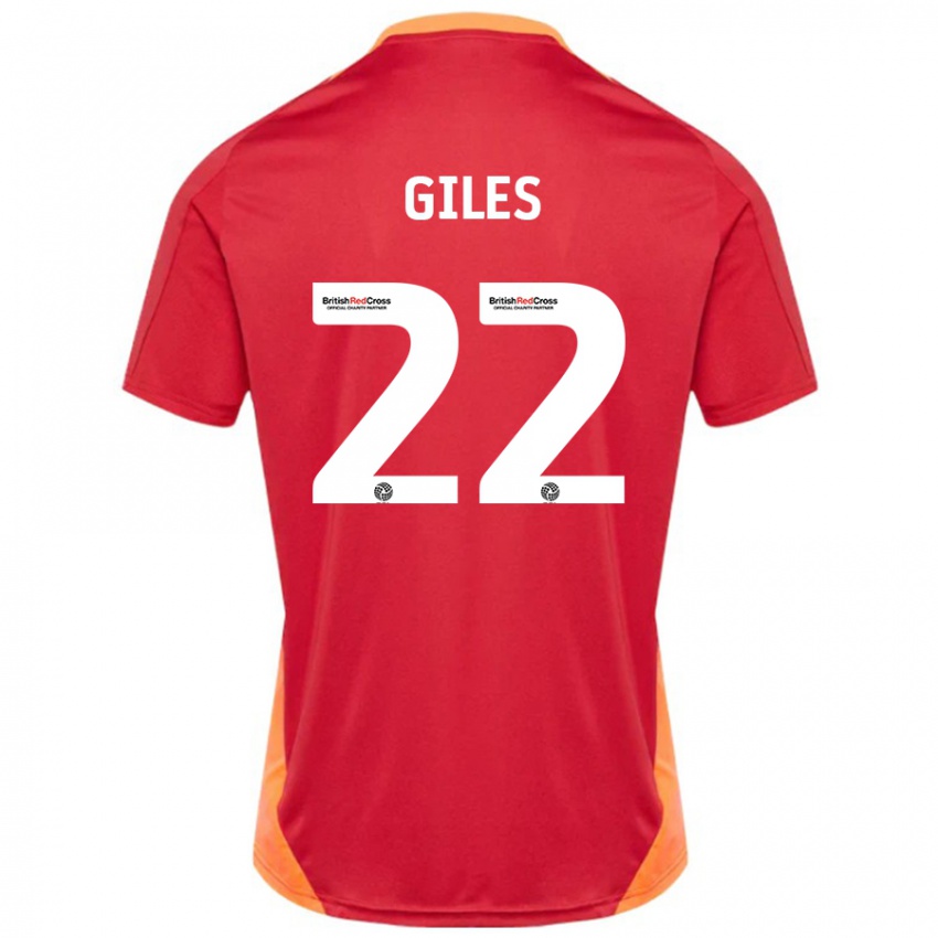 Dames Olivia Giles #22 Blauw Gebroken Wit Uitshirt Uittenue 2024/25 T-Shirt