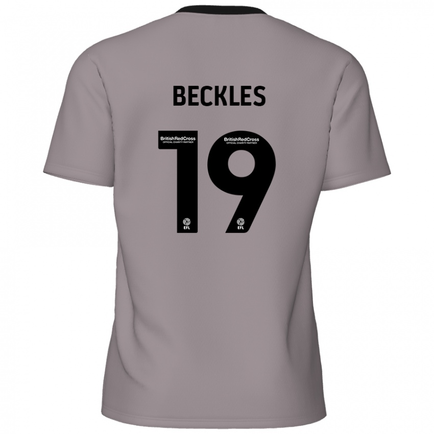 Dames Omar Beckles #19 Grijs Uitshirt Uittenue 2024/25 T-Shirt