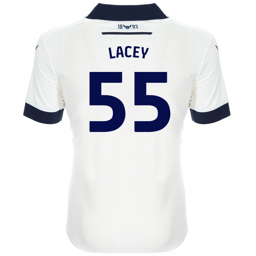 Dames Aaron Lacey #55 Wit Marineblauw Uitshirt Uittenue 2024/25 T-Shirt