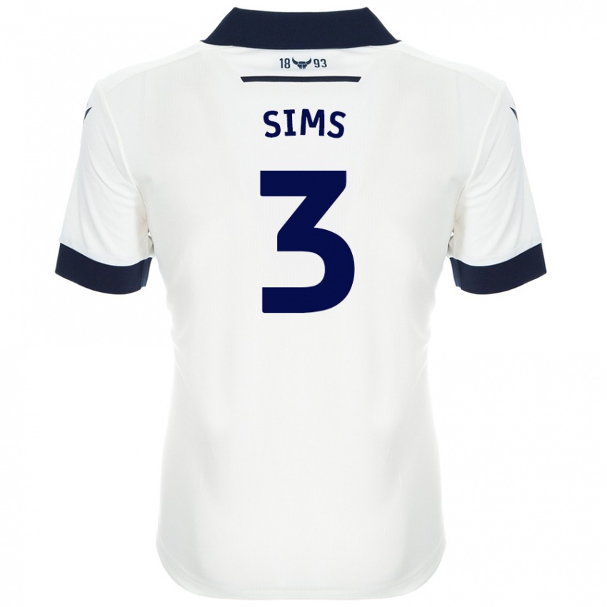 Dames Gemma Sims #3 Wit Marineblauw Uitshirt Uittenue 2024/25 T-Shirt