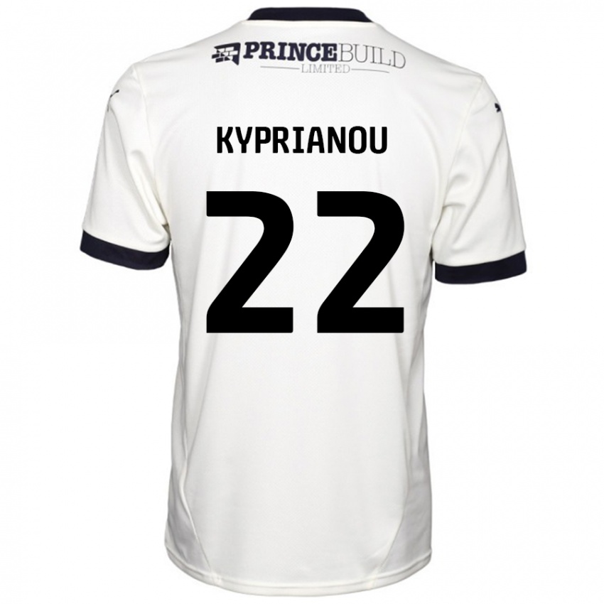 Dames Hector Kyprianou #22 Gebroken Wit Zwart Uitshirt Uittenue 2024/25 T-Shirt