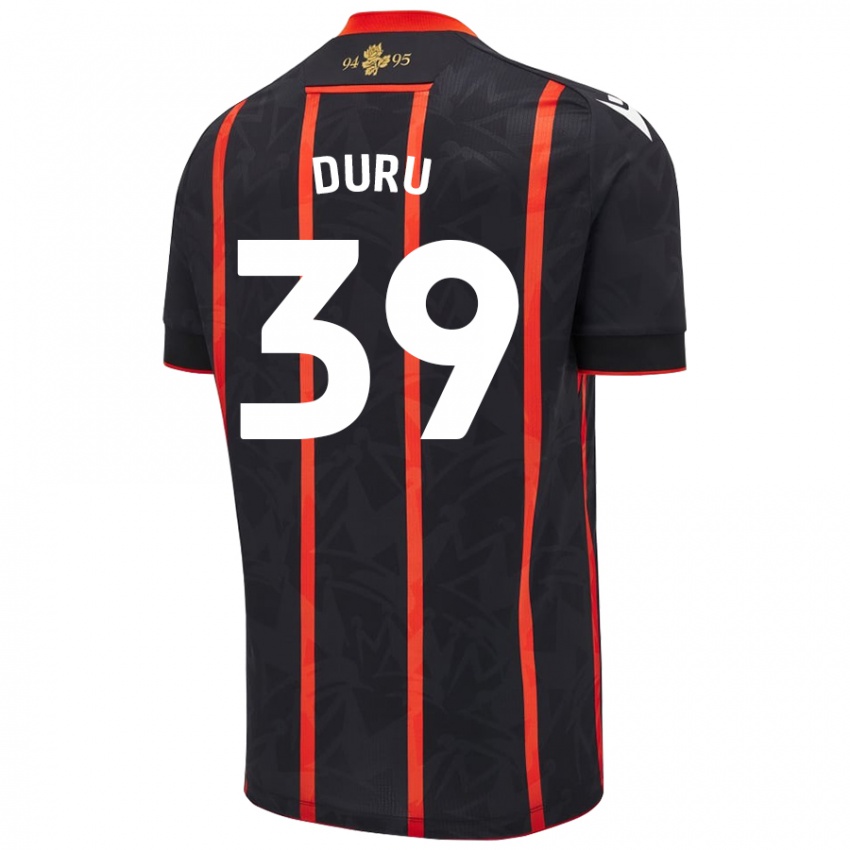 Dames Leo Duru #39 Zwart Rood Uitshirt Uittenue 2024/25 T-Shirt