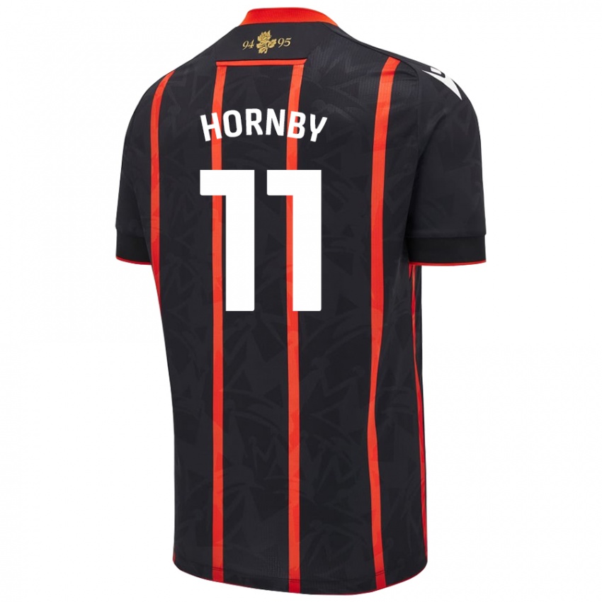 Dames Megan Hornby #11 Zwart Rood Uitshirt Uittenue 2024/25 T-Shirt