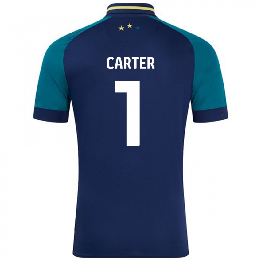 Dames Laura Carter #1 Marineblauw Donkergroen Uitshirt Uittenue 2024/25 T-Shirt