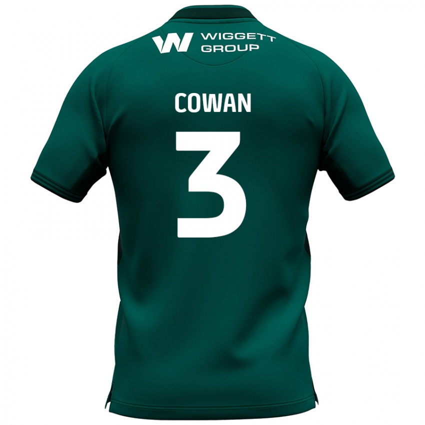 Dames Leanne Cowan #3 Groen Uitshirt Uittenue 2024/25 T-Shirt