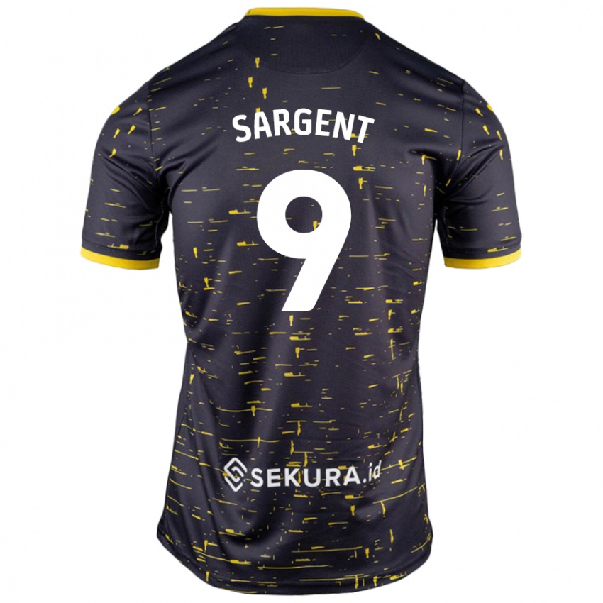 Dames Josh Sargent #9 Zwart Geel Uitshirt Uittenue 2024/25 T-Shirt