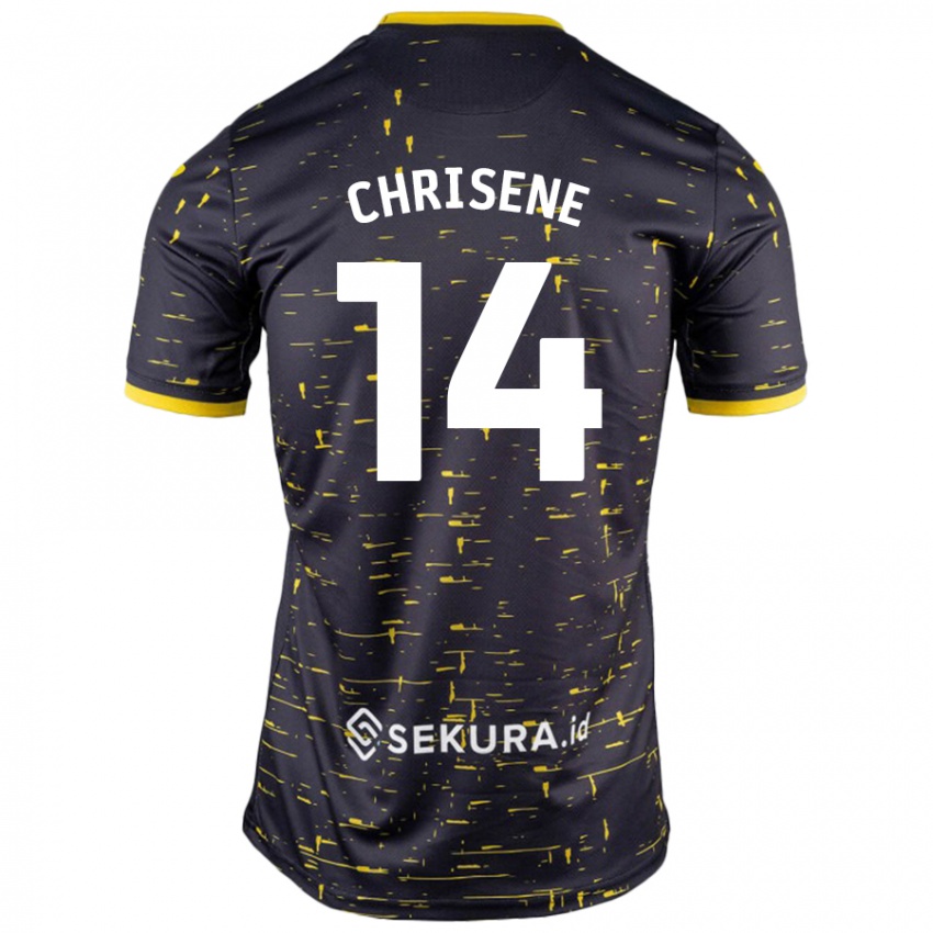 Dames Ben Chrisene #14 Zwart Geel Uitshirt Uittenue 2024/25 T-Shirt