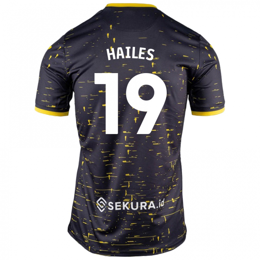 Dames Lauren Hailes #19 Zwart Geel Uitshirt Uittenue 2024/25 T-Shirt