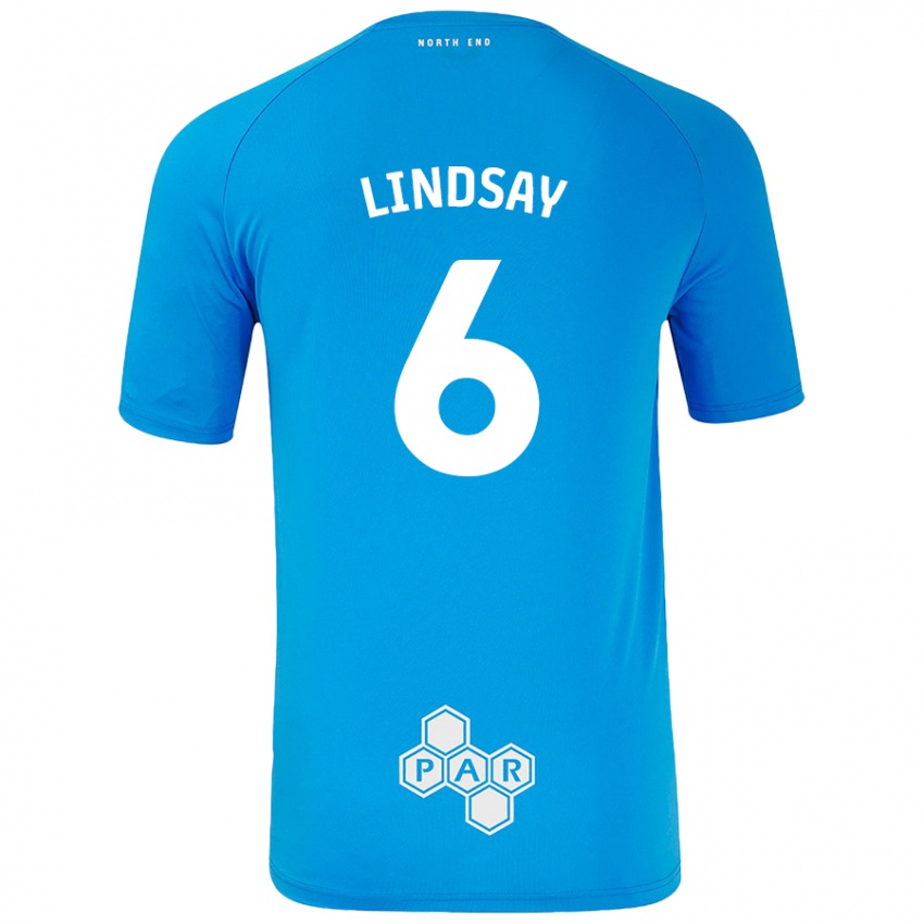 Dames Liam Lindsay #6 Hemelsblauw Uitshirt Uittenue 2024/25 T-Shirt