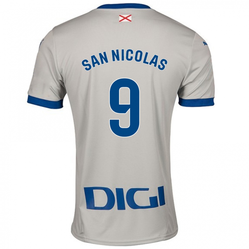 Dames Olga San Nicolás #9 Lichtgrijs Uitshirt Uittenue 2024/25 T-Shirt