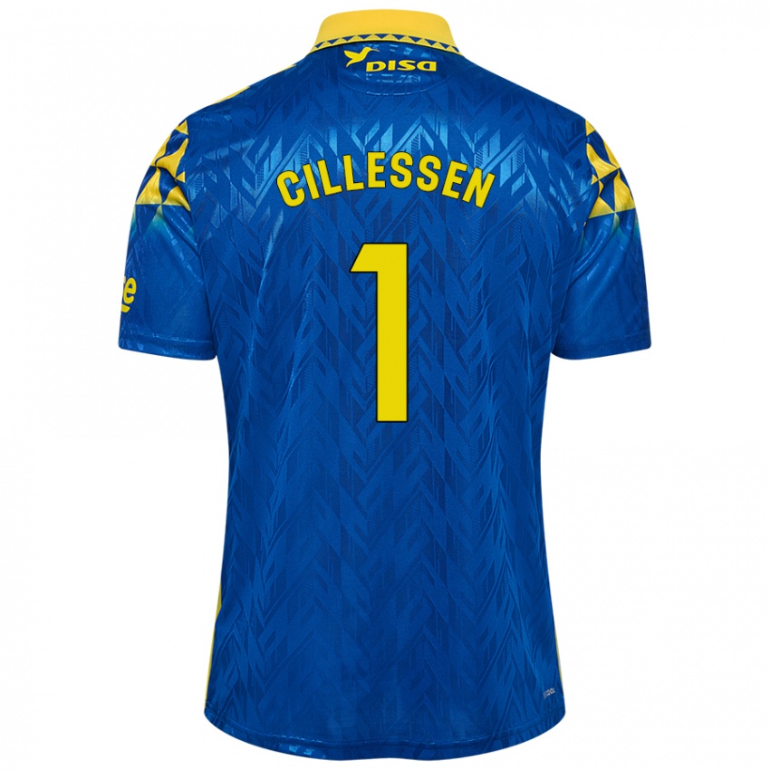 Dames Jasper Cillessen #1 Blauw Geel Uitshirt Uittenue 2024/25 T-Shirt