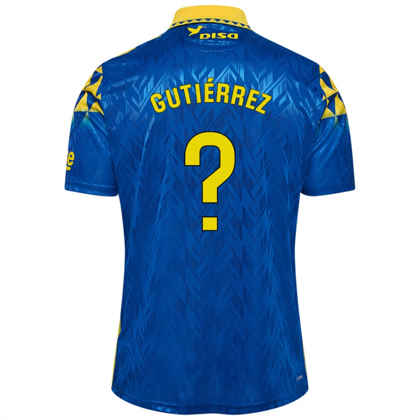 Dames Marco Gutiérrez #0 Blauw Geel Uitshirt Uittenue 2024/25 T-Shirt