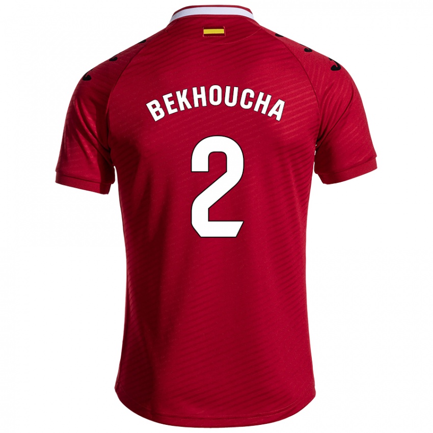 Dames Ismael Bekhoucha #2 Donkerrood Uitshirt Uittenue 2024/25 T-Shirt