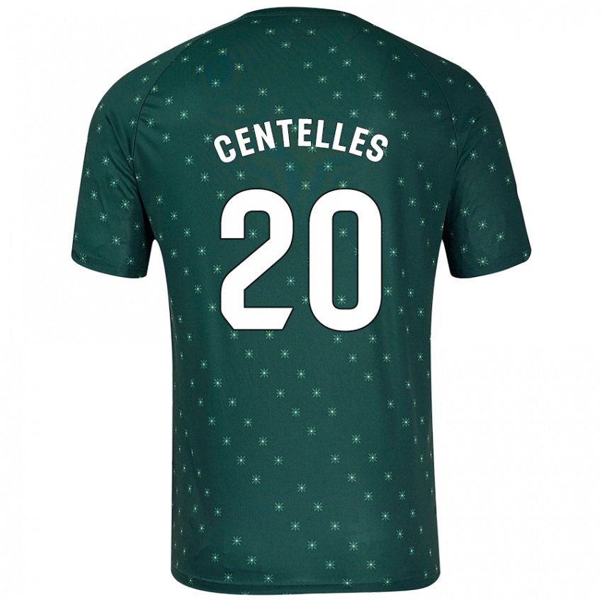 Dames Álex Centelles #20 Donkergroen Uitshirt Uittenue 2024/25 T-Shirt