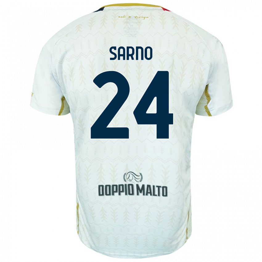 Dames Vincenzo Sarno #24 Wit Uitshirt Uittenue 2024/25 T-Shirt