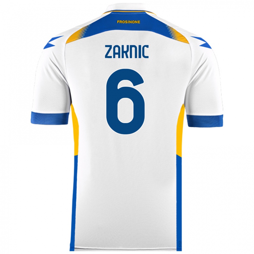 Dames Lazar Zaknic #6 Wit Uitshirt Uittenue 2024/25 T-Shirt