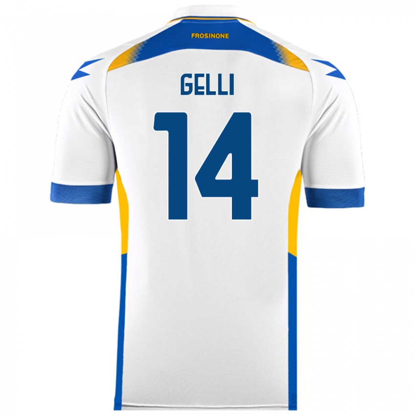 Dames Francesco Gelli #14 Wit Uitshirt Uittenue 2024/25 T-Shirt