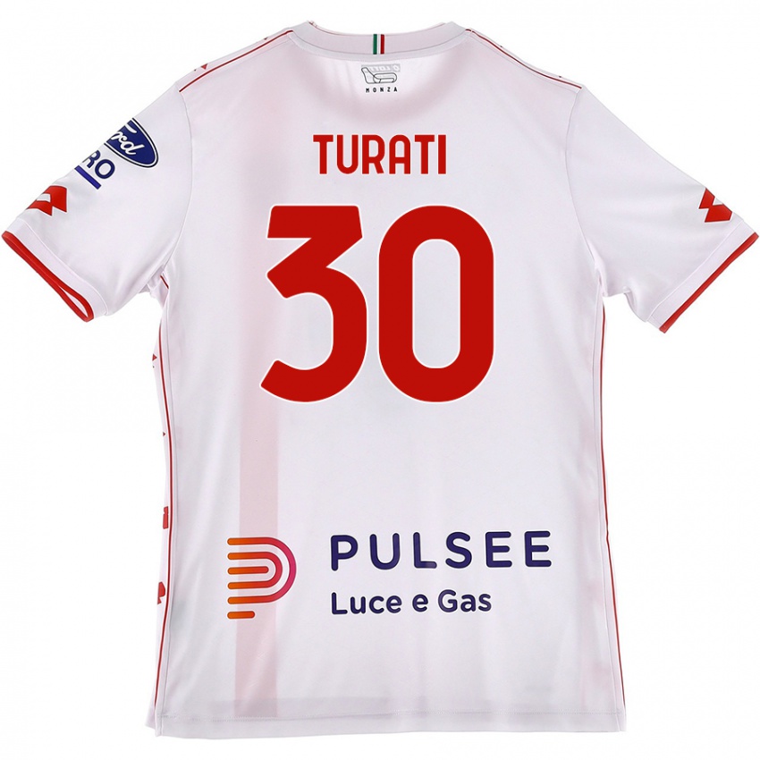 Dames Stefano Turati #30 Wit Rood Uitshirt Uittenue 2024/25 T-Shirt