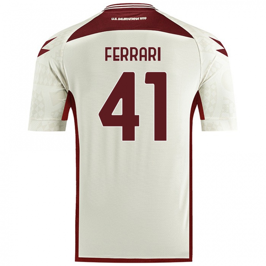 Dames Tommaso Ferrari #41 Crèmekleur Uitshirt Uittenue 2024/25 T-Shirt