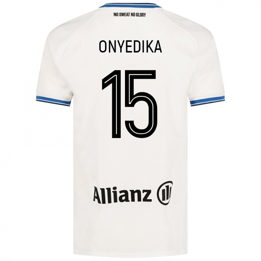 Dames Raphael Onyedika #15 Wit Uitshirt Uittenue 2024/25 T-Shirt